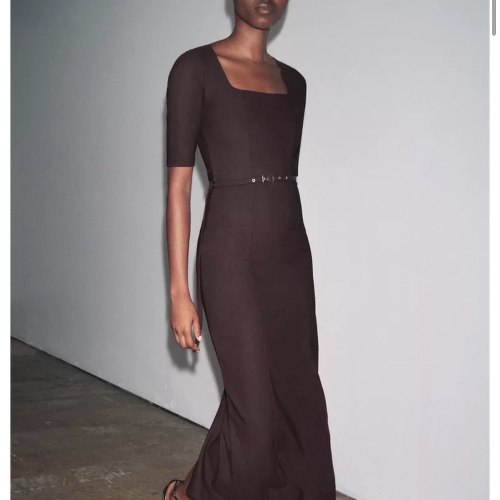 BELTED LONG DRESS